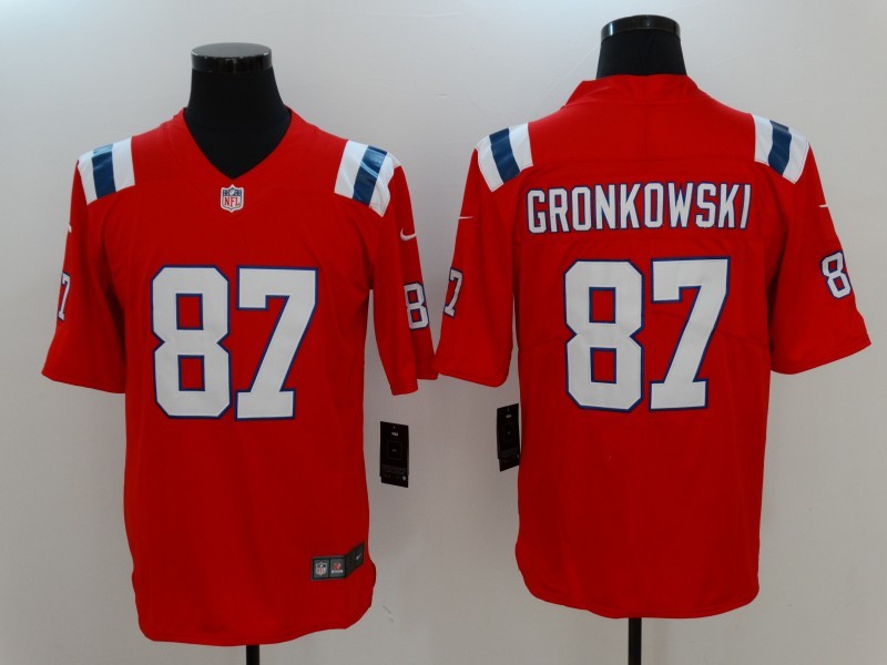 Men's New England Patriots Rob Gronkowski #87 Red Jersey